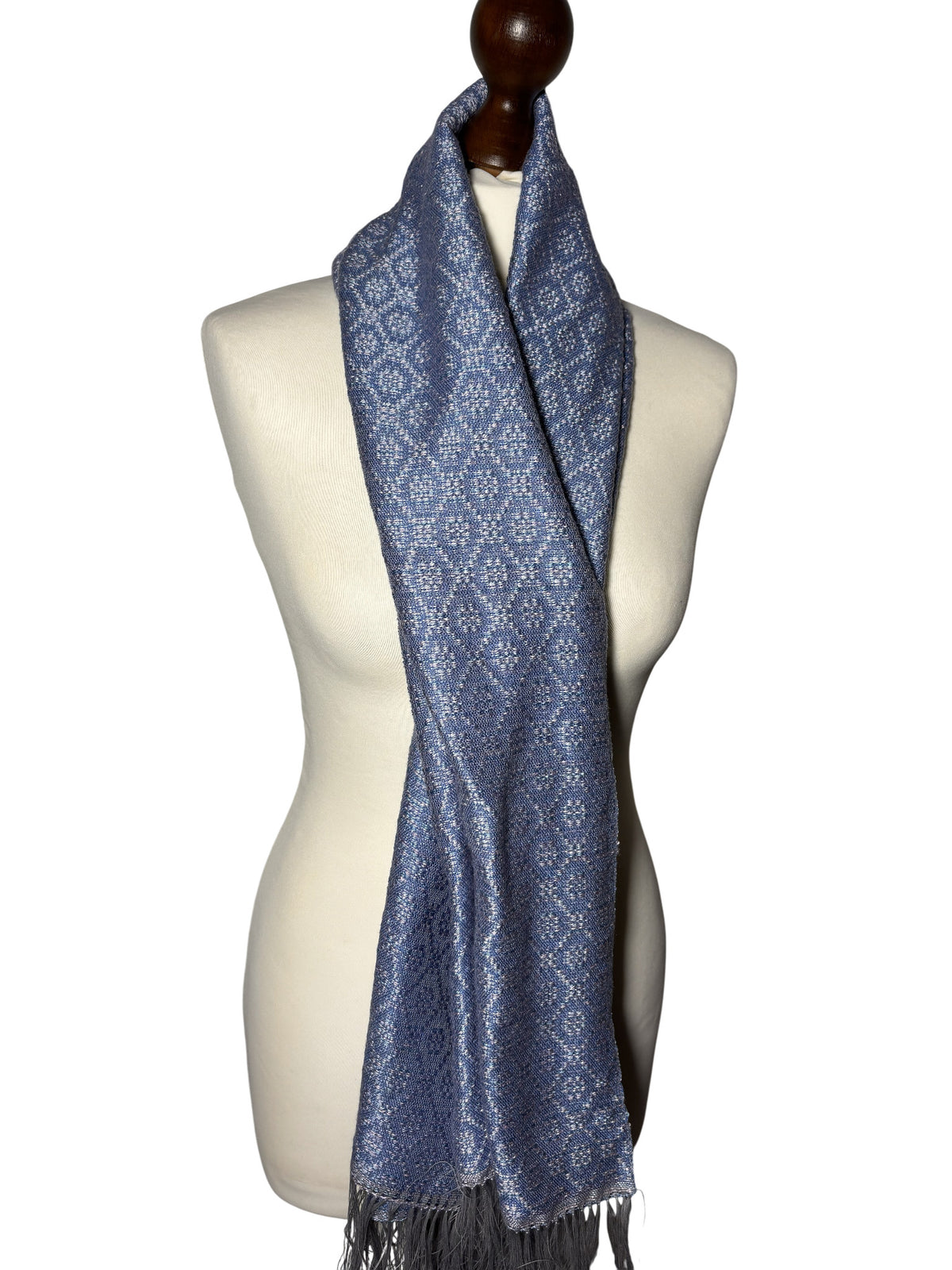Handgewebtes elegantes lila-blaues Seidentuch