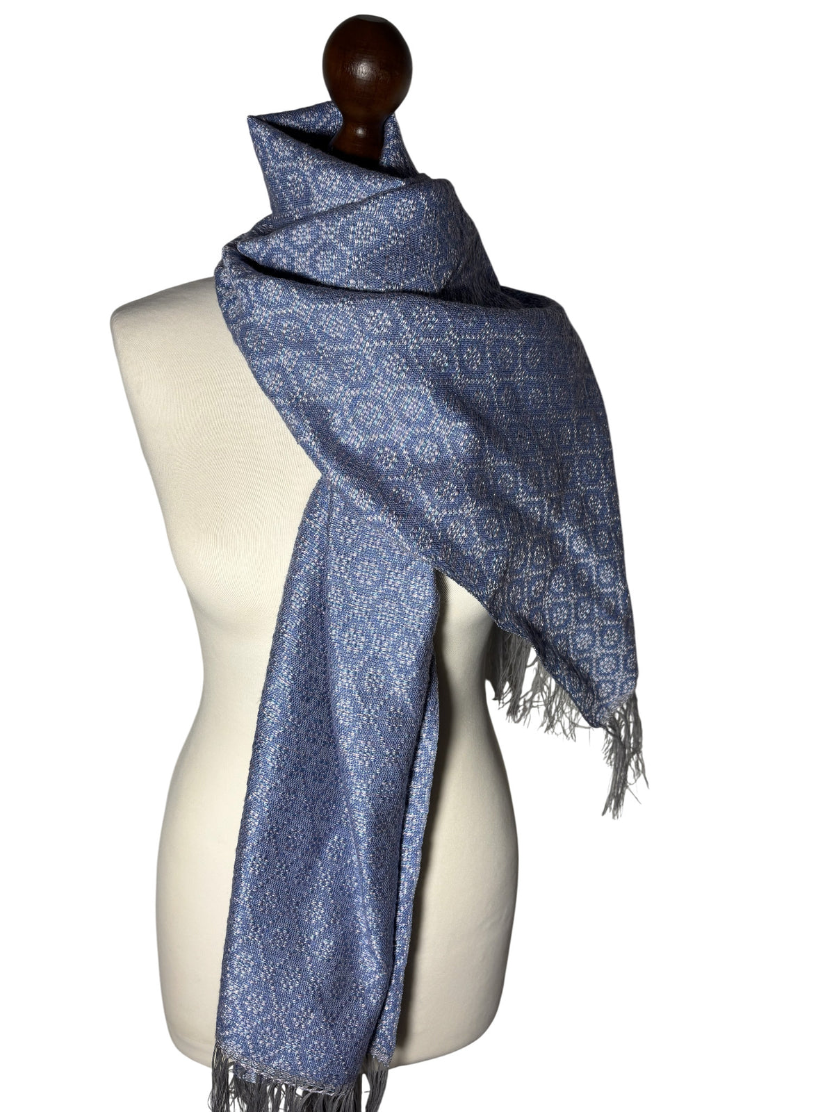 Handgewebtes elegantes lila-blaues Seidentuch
