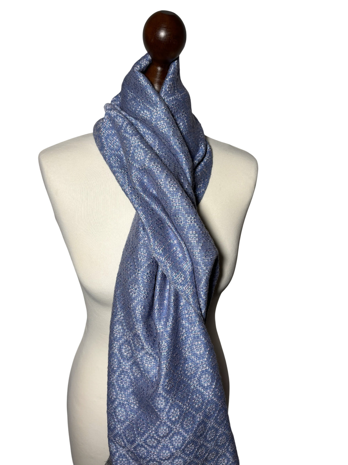 Handgewebtes elegantes lila-blaues Seidentuch