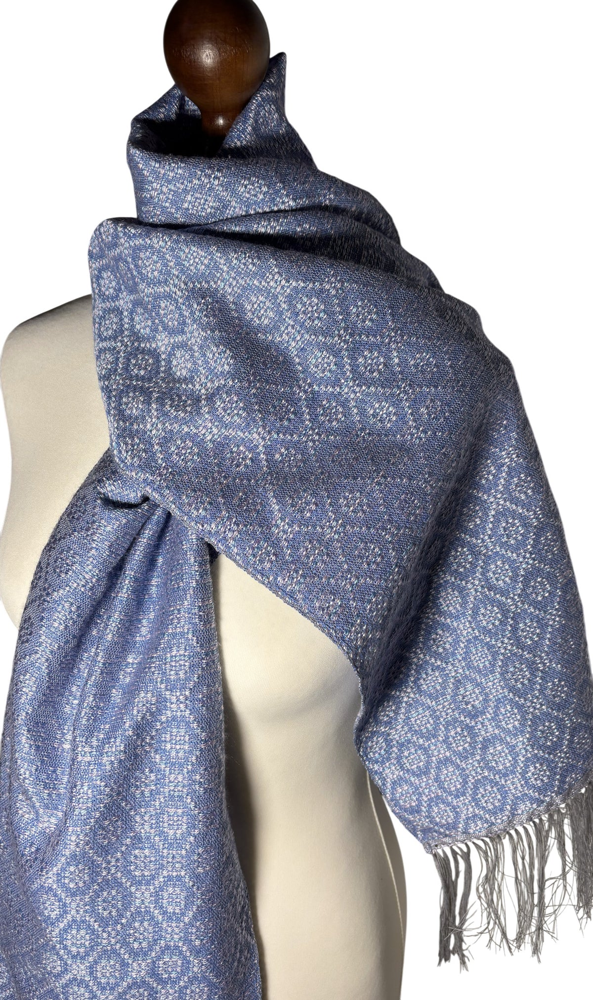 Handgewebtes elegantes lila-blaues Seidentuch