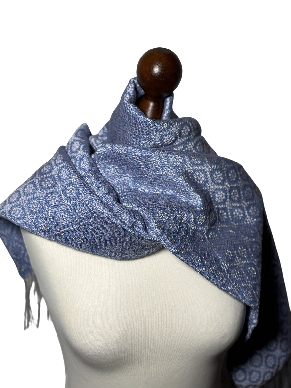 Handgewebtes elegantes lila-blaues Seidentuch