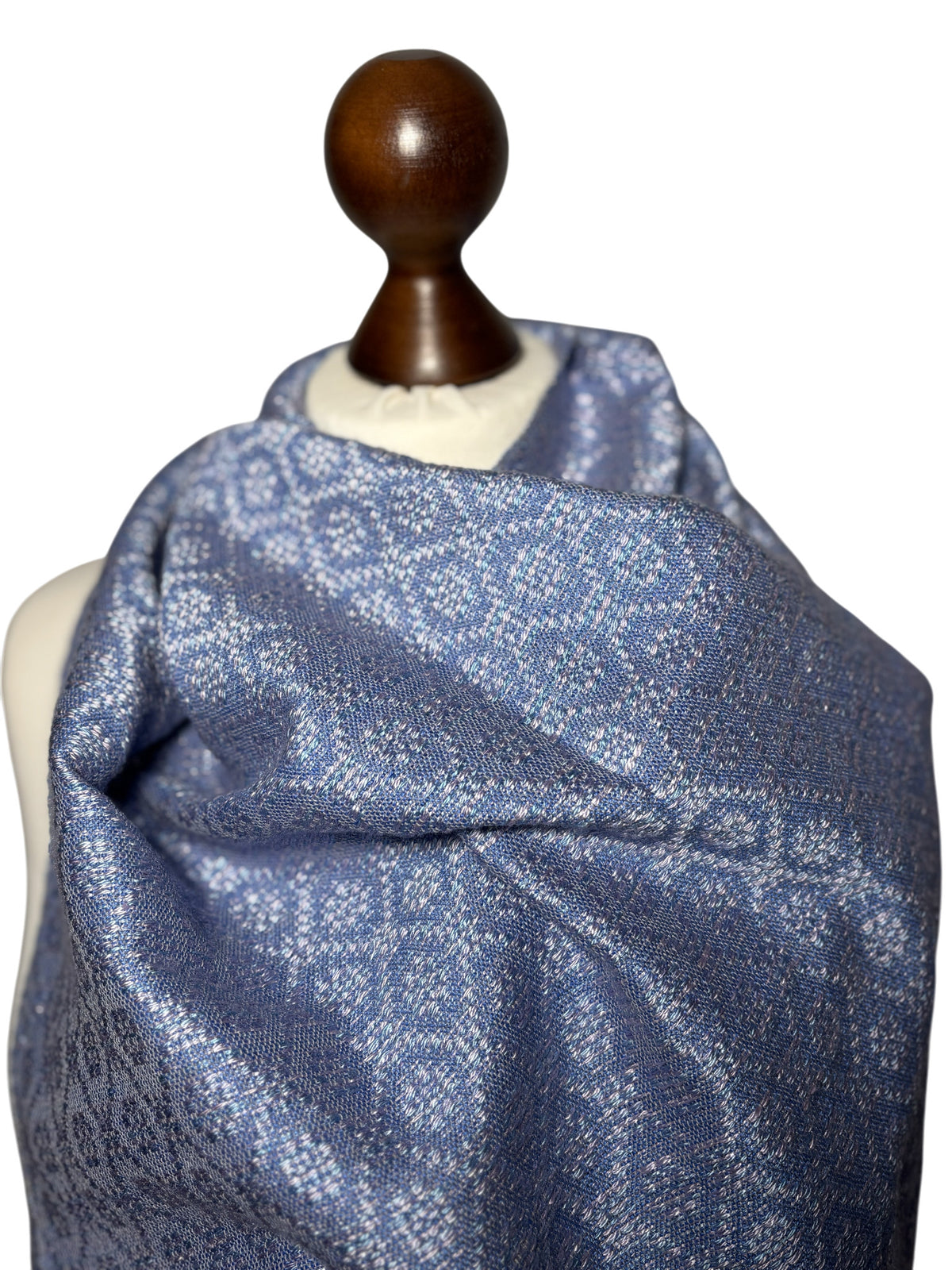 Handgewebtes elegantes lila-blaues Seidentuch