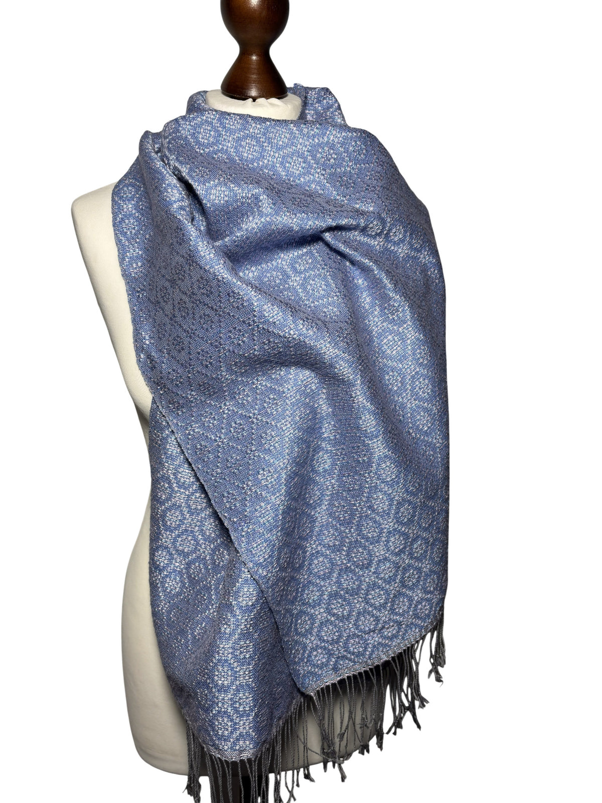 Handgewebtes elegantes lila-blaues Seidentuch
