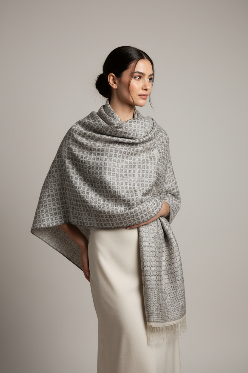 Gray Silk Scarf modell