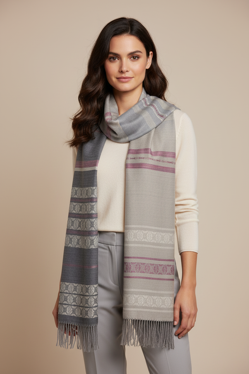 Ombre Grey Blue Scarf modell