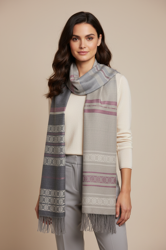 Ombre Grey Blue Scarf modell