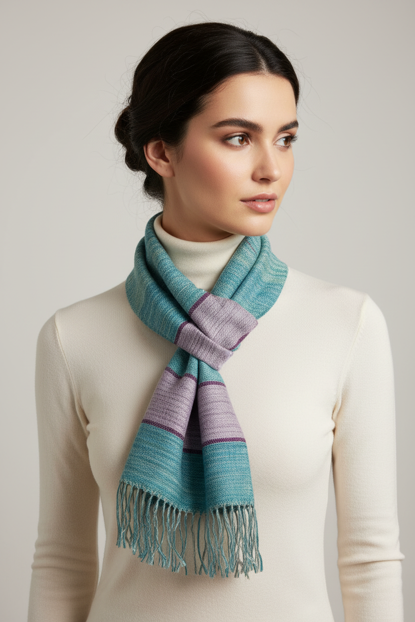 Turquoise short neck scarf modell