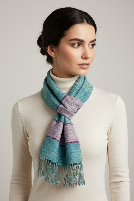 Turquoise short neck scarf modell